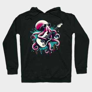 Guitar Cat Novelty Rock Music Band Concert Funny Cat Hoodie